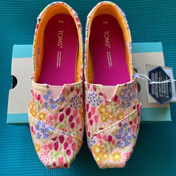 TOMS Alpargata Parfait Pink Repreve Flower Fields Quilted Knit - Picture 7 of 13